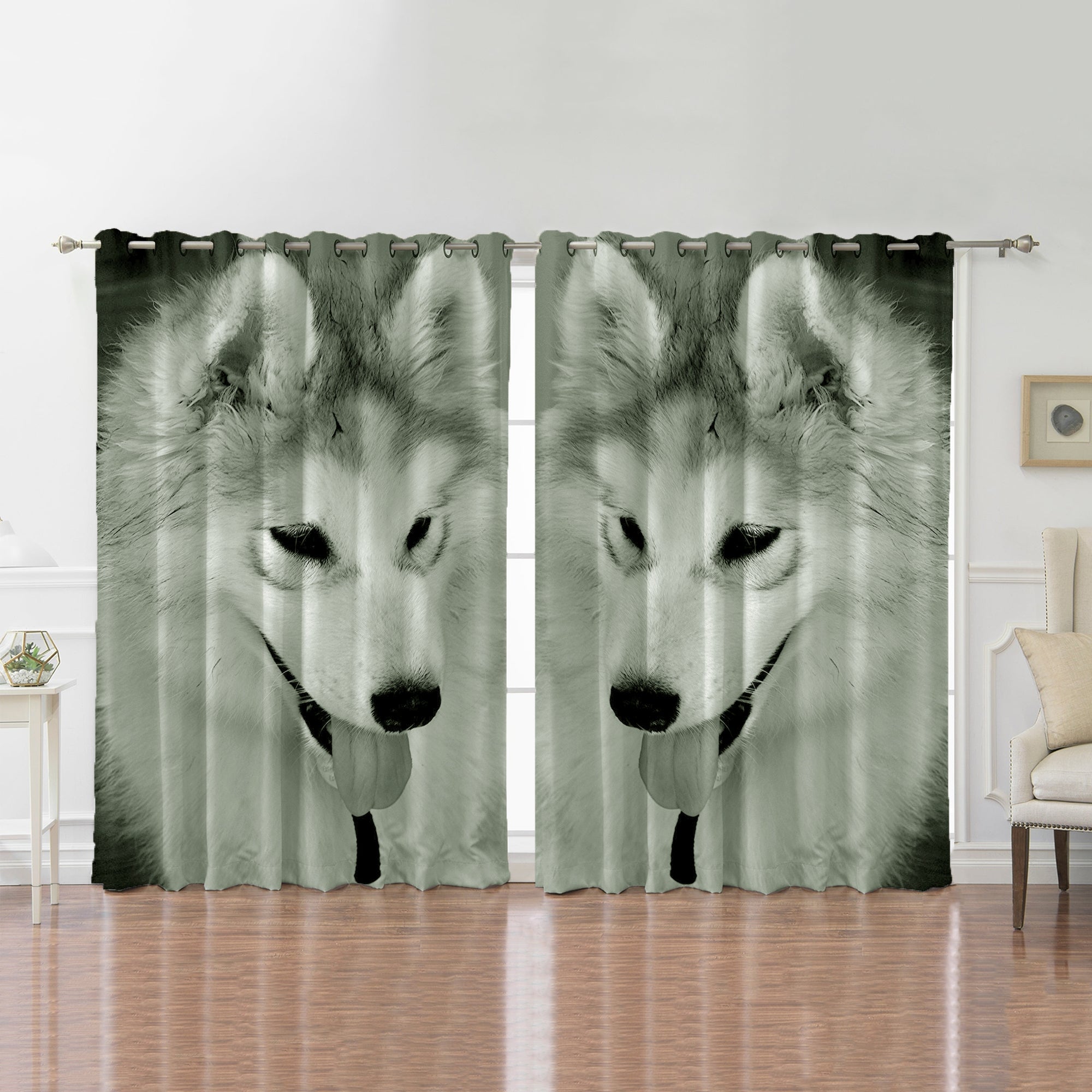 Awesome hoodied Alaska Printed 3D Grommet Window Curtains - HB00040