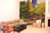 Awesome hoodied Art Parrot Printed 3D Grommet Window Curtains - HB00015