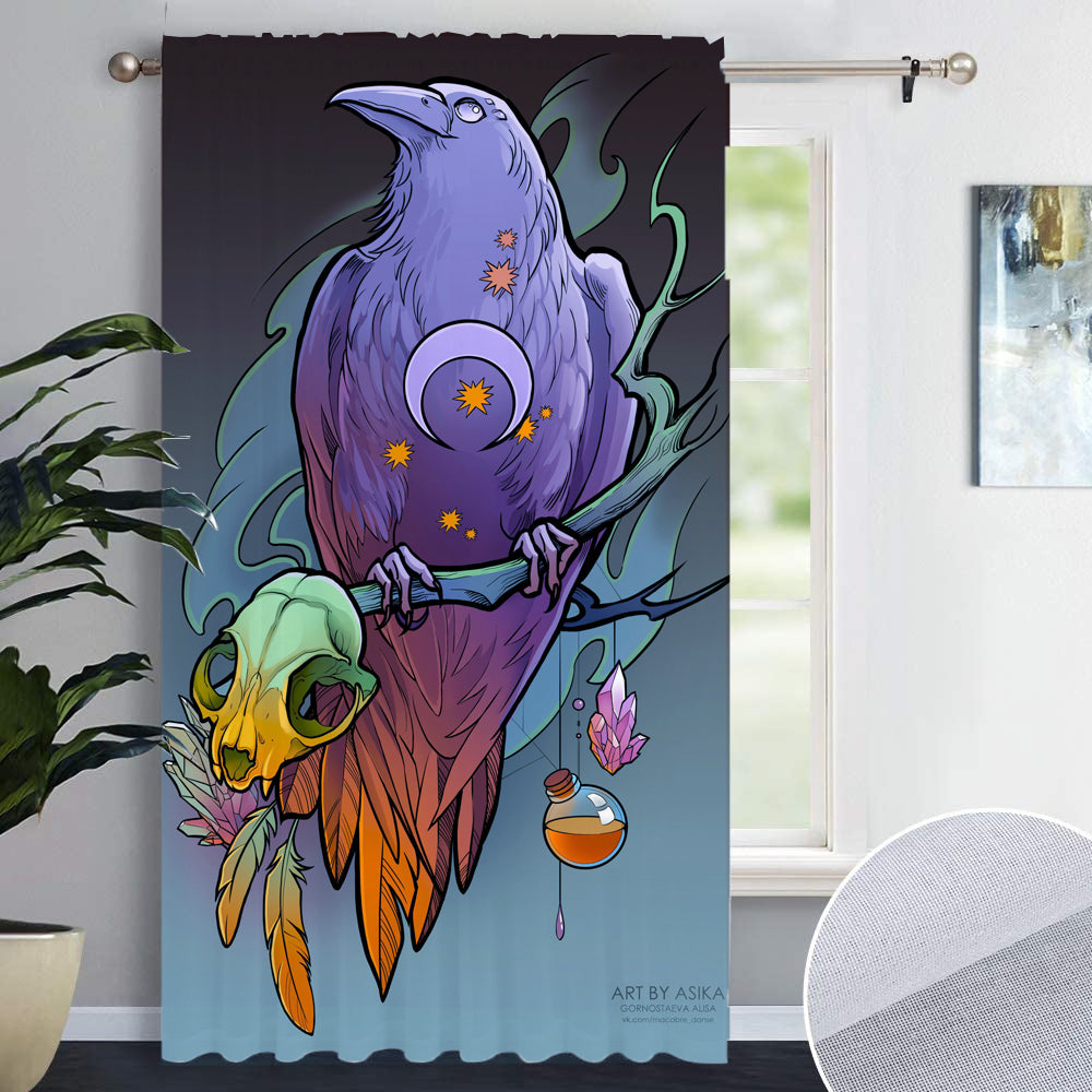 Awesome hoodied Parrots Printed 3D Grommet Window Curtains - HB00014