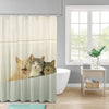 Awesome hoodied Cats Printed 3D Grommet Shower Curtains - HB00042