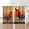 Awesome hoodied Parrots Printed 3D Grommet Window Curtains - HB00074