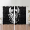 Awesome hoodied Viking Warrior Printed 3D Grommet Window Curtains - HB00062