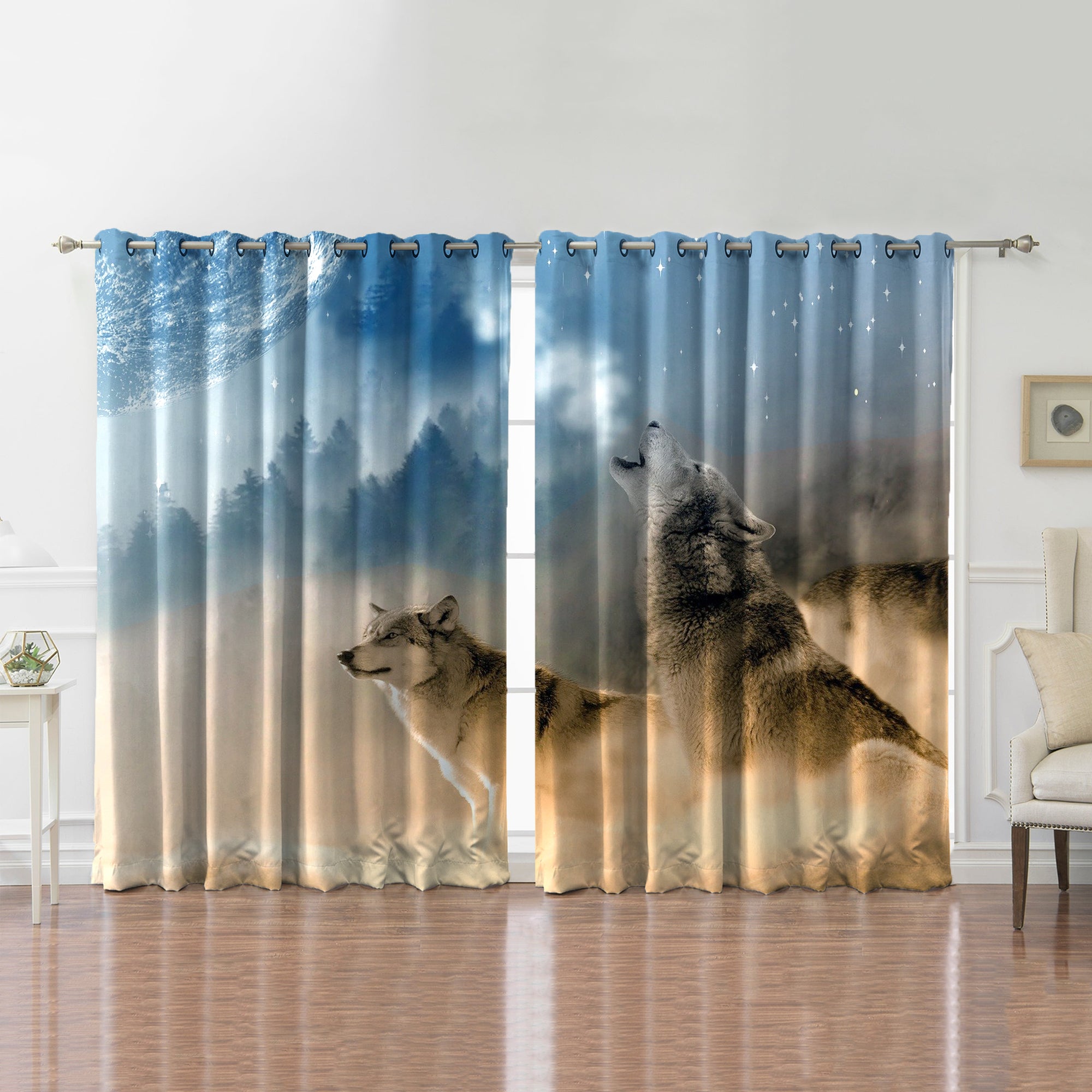 Awesome hoodied Alaska dogs Printed 3D Grommet Window Curtains - HB00059