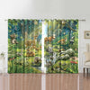 Awesome hoodied Animals Printed 3D Grommet Window Curtains - HB00044