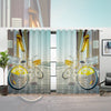Awesome hoodied Yellow Bikes Printed 3D Grommet Window Curtains - HB00023