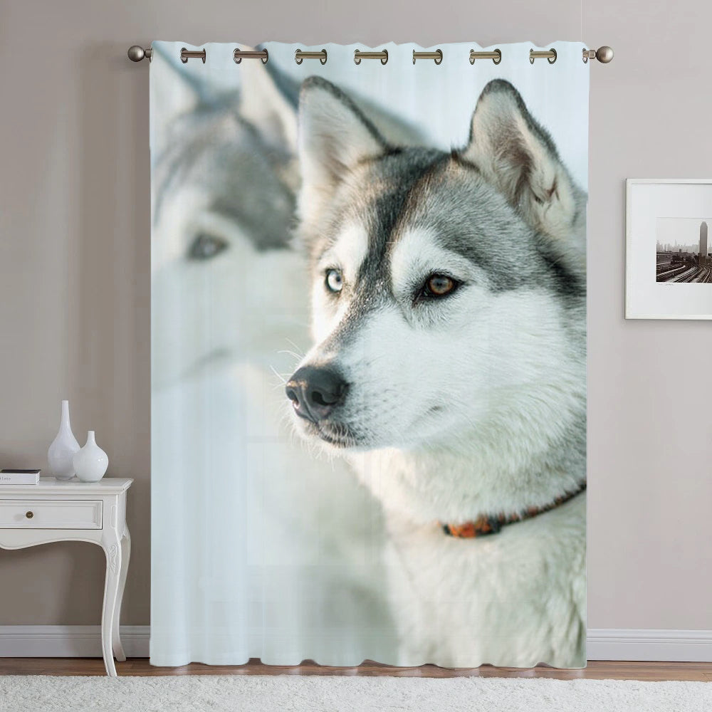 Awesome hoodied Alaska Printed 3D Grommet Window Curtains - HB00017