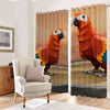Awesome hoodied Parrots Printed 3D Grommet Window Curtains - HB00074