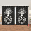Awesome hoodied Pattern Viking Pattern Printed 3D Grommet Window Curtains - HB0100