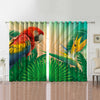 Awesome hoodied Parrots Printed 3D Grommet Window Curtains - HB00075