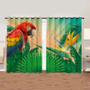Awesome hoodied Parrots Printed 3D Grommet Window Curtains - HB00075