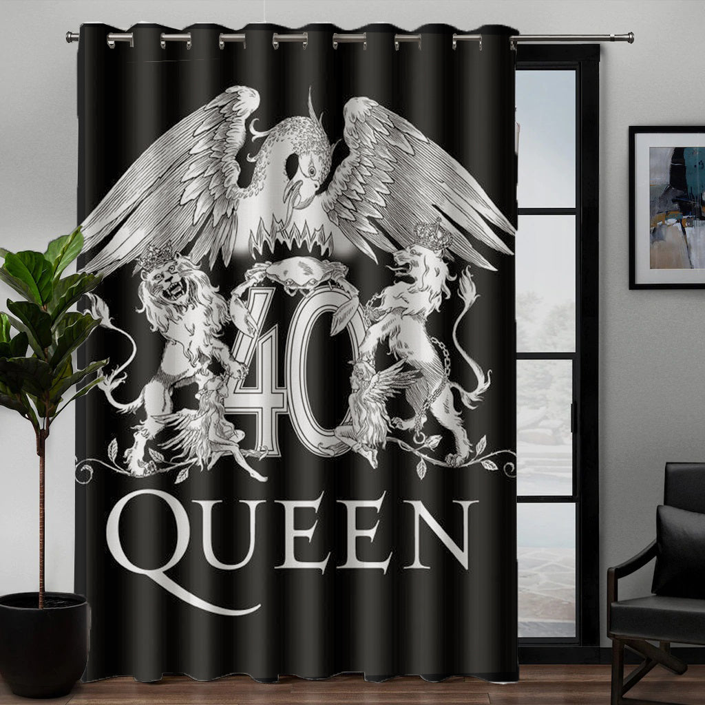 Awesome hoodied Queen Lion Printed 3D Grommet Window Curtains - HB00011