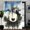 Awesome hoodied Wolf Printed 3D Grommet Window Curtains - HB0001