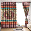 Awesome hoodied Native American Aztec Pattern Printed 3D Grommet Window Curtains - HB00084