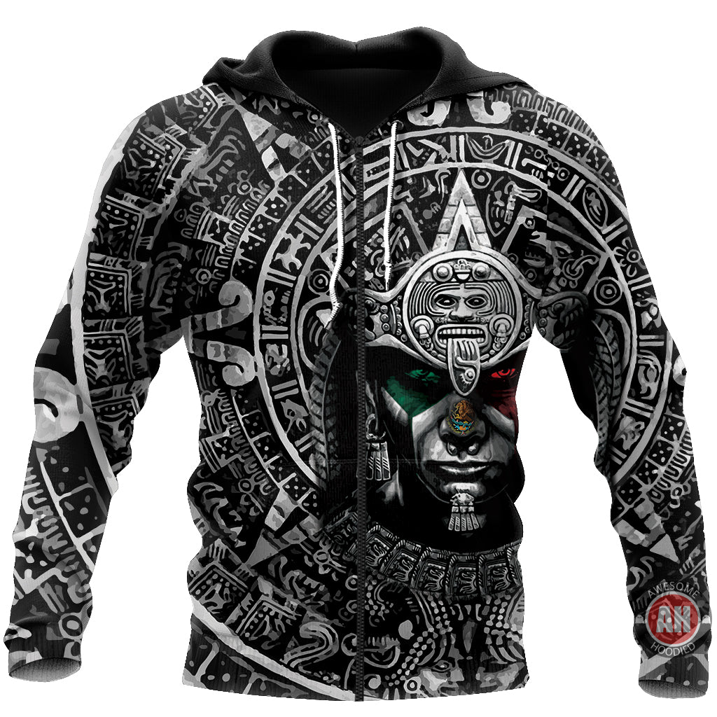 3D All Over Print Aztec Warrior Mexican HOODIES for Men, Zip Hoodies, Sweatshirt HBC0025