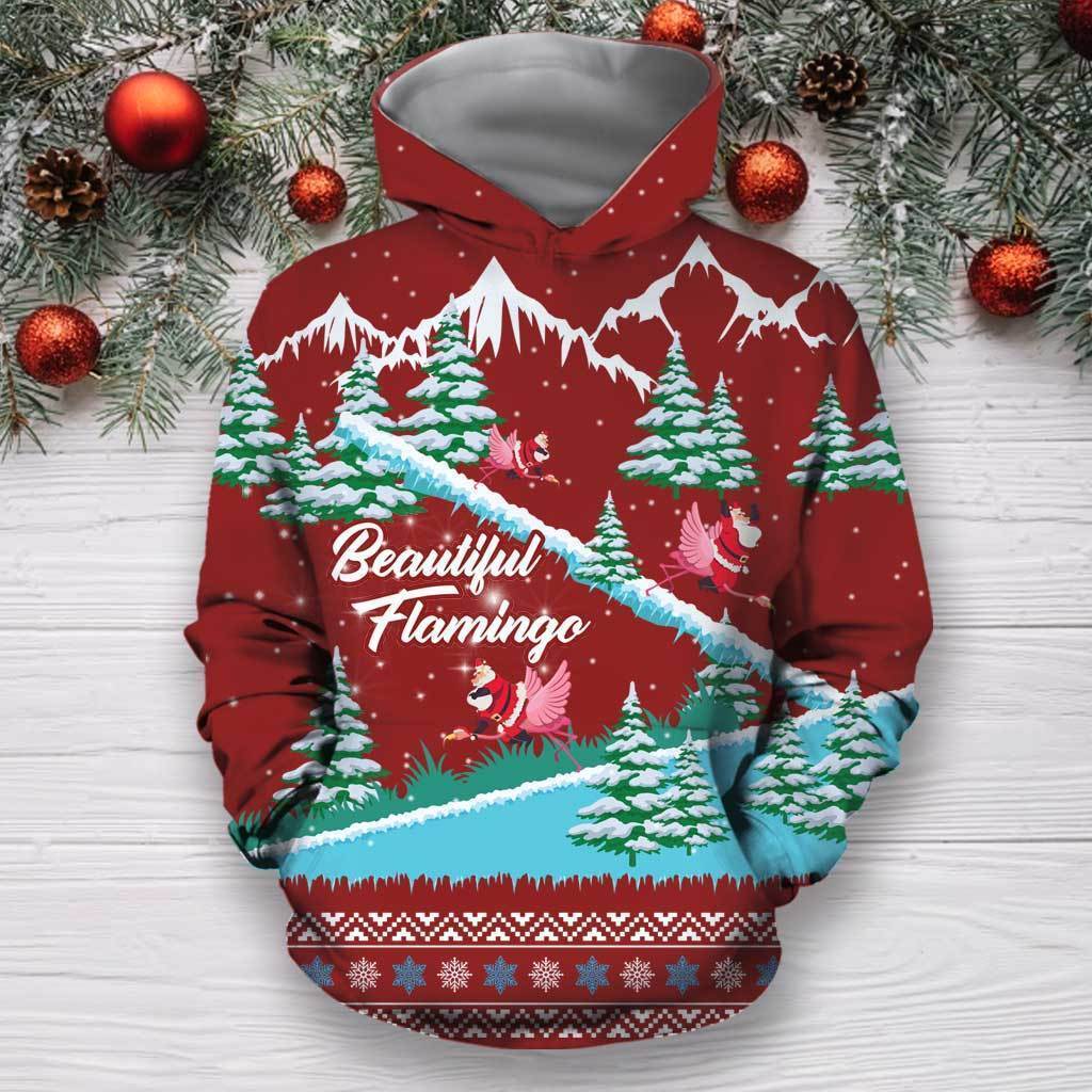 Awesome Hoodie Flamingo Christmas for Men and Women HBC326