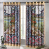 Awesome hoodied Flowers Viking Art Printed 3D Grommet Window Curtains NQC0028