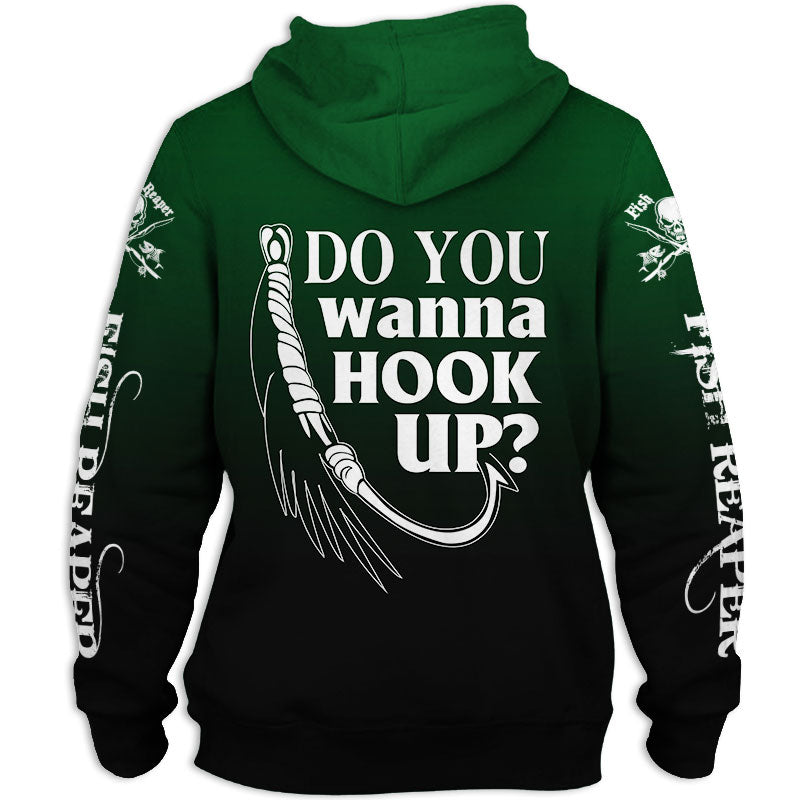 Awesome hoodie 3D ALL Print Fishing Do You Wanna Hook Up -Men and Women Zip Hoodies- ND008