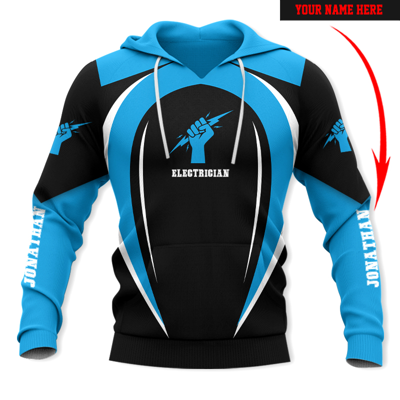 Awesome Hoodie 3D All Over Print Premium Personalized Electrician - Customize Name for Men and Women Hoodie, T-Shirt, Zip Hoodies, Sweatshirt DC080