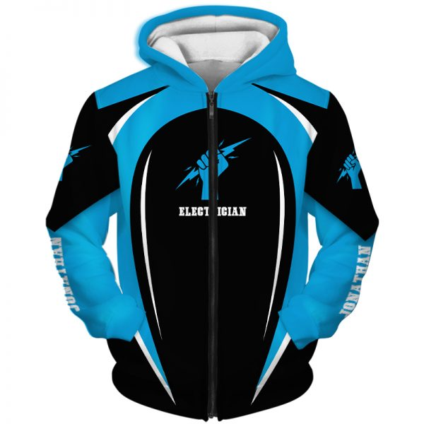 Awesome Hoodie 3D All Over Print Premium Personalized Electrician - Customize Name for Men and Women Hoodie, T-Shirt, Zip Hoodies, Sweatshirt DC080