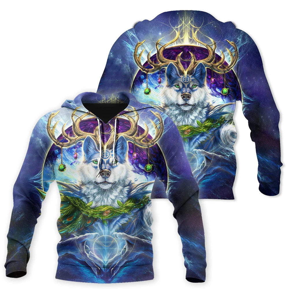 Awesome hoodie 3d all print Galaxy Blue Wolf King for Men and Women, T-Shirt, Zip Hoodies, Sweatshirt NQ413
