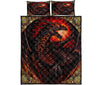 Awesome Hoodied Treble Clef And Hummingbirds Quilt Bed Set Dragon Fire  HDQ014