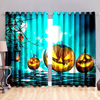 Awesome hoodied Happy Pumpkins Halloween Window Curtain Window All Printed 3D Grommet Window Curtains- NQC0021