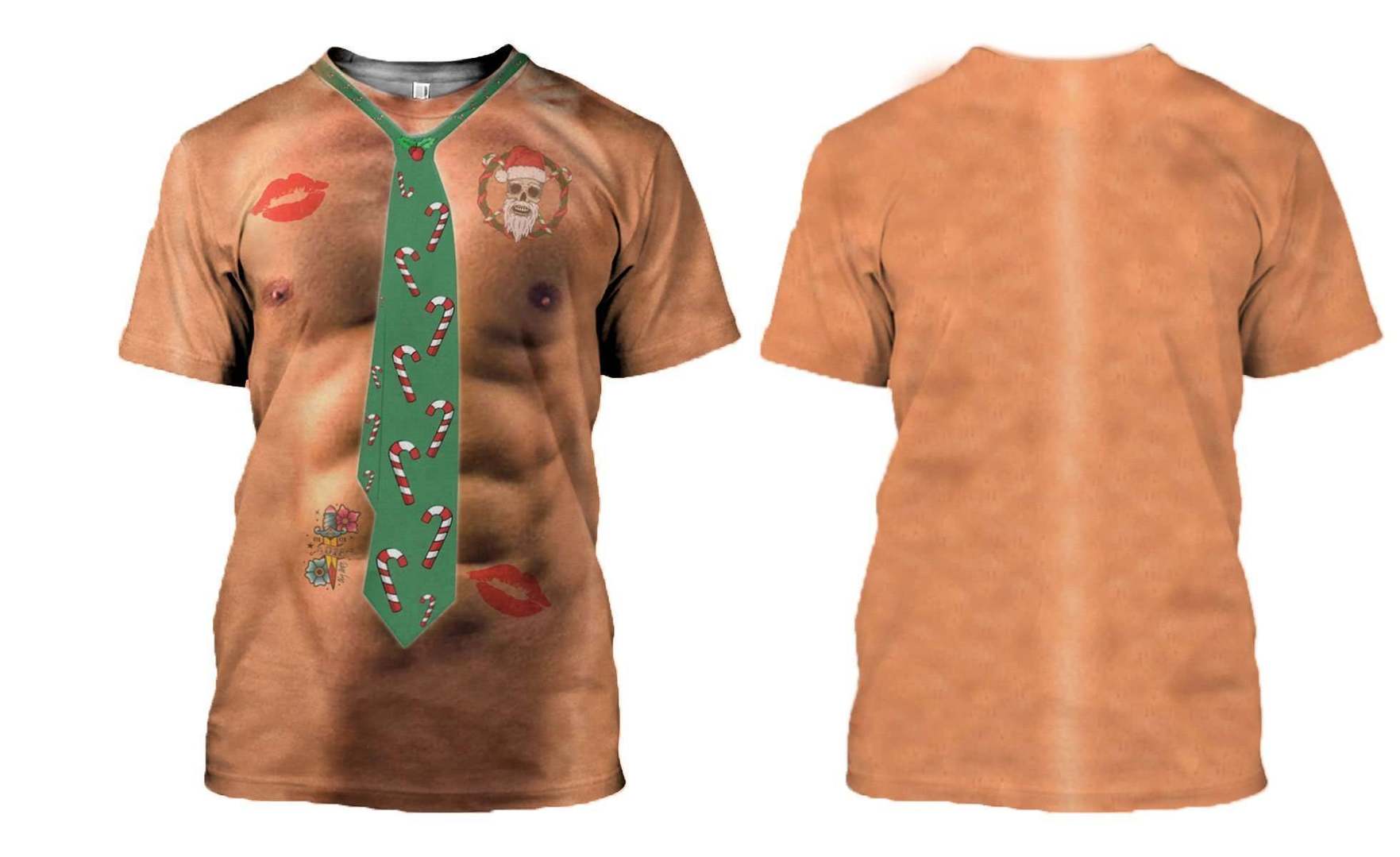 3D All Over Printed Real Men's Xmas Sexy Man Shirts and Shorts