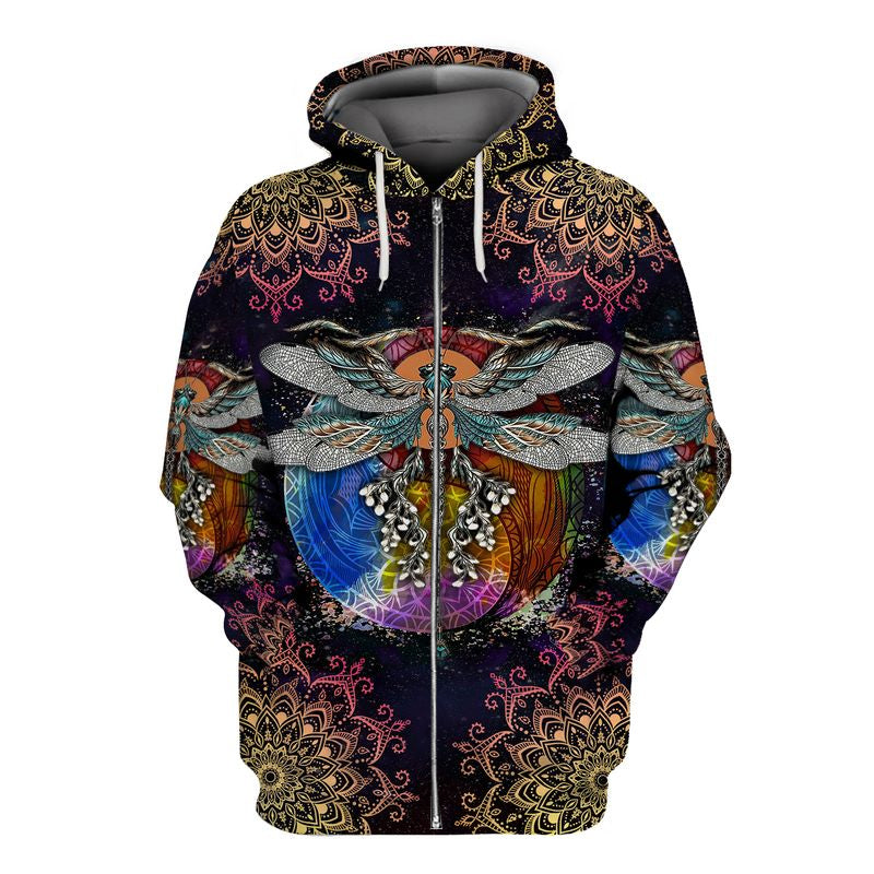 Awesome hoodie 3d all print Hippie Dragonfly for Men and Women, Zip Hoodies NQ230