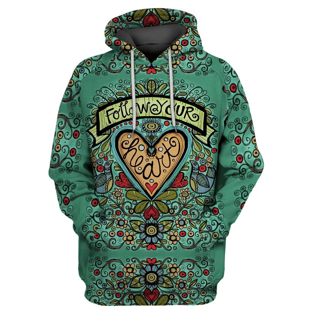 Awesome Hoodie Hippie Follow Your Hear For Men and Women HBC196
