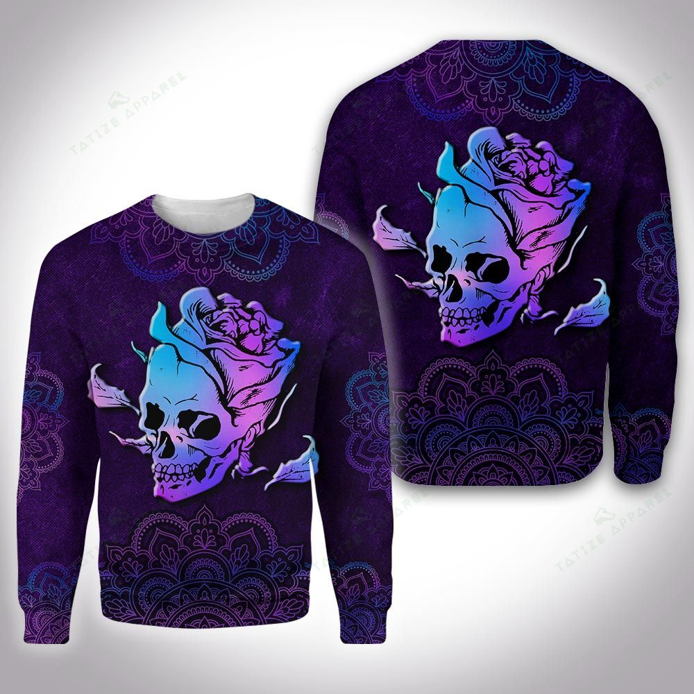 Awesome hoodie 3d all print Hologram Mandala Rose Skull for Men and Women, T-Shirt, Zip Hoodies, Sweatshirt NQ380