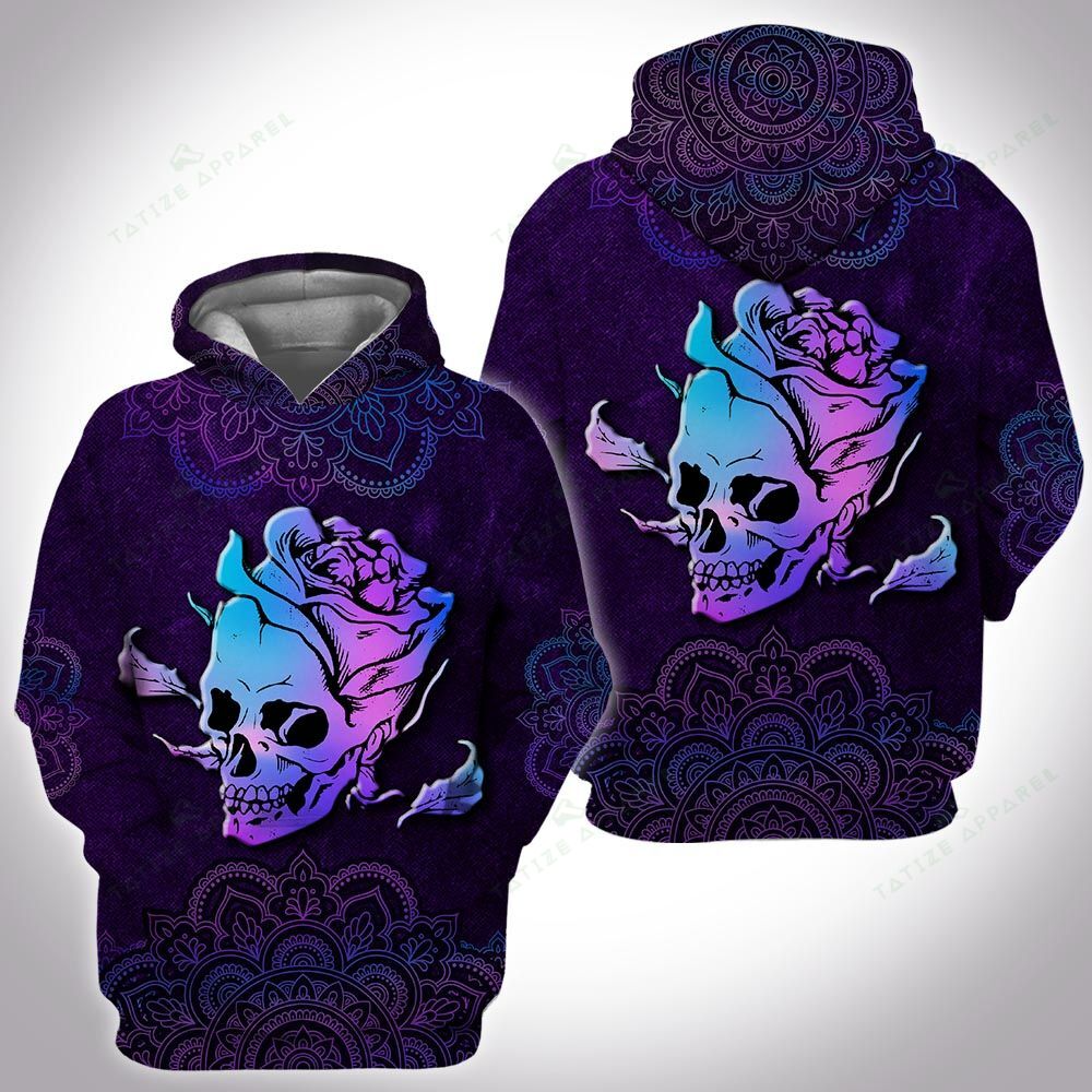 Awesome hoodie 3d all print Hologram Mandala Rose Skull for Men and Women, T-Shirt, Zip Hoodies, Sweatshirt NQ380