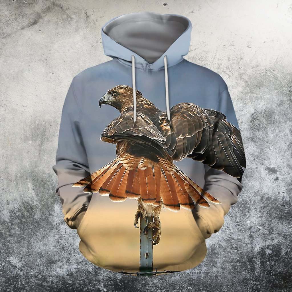 3D All Over Printed Red Tail Hawk Clothes