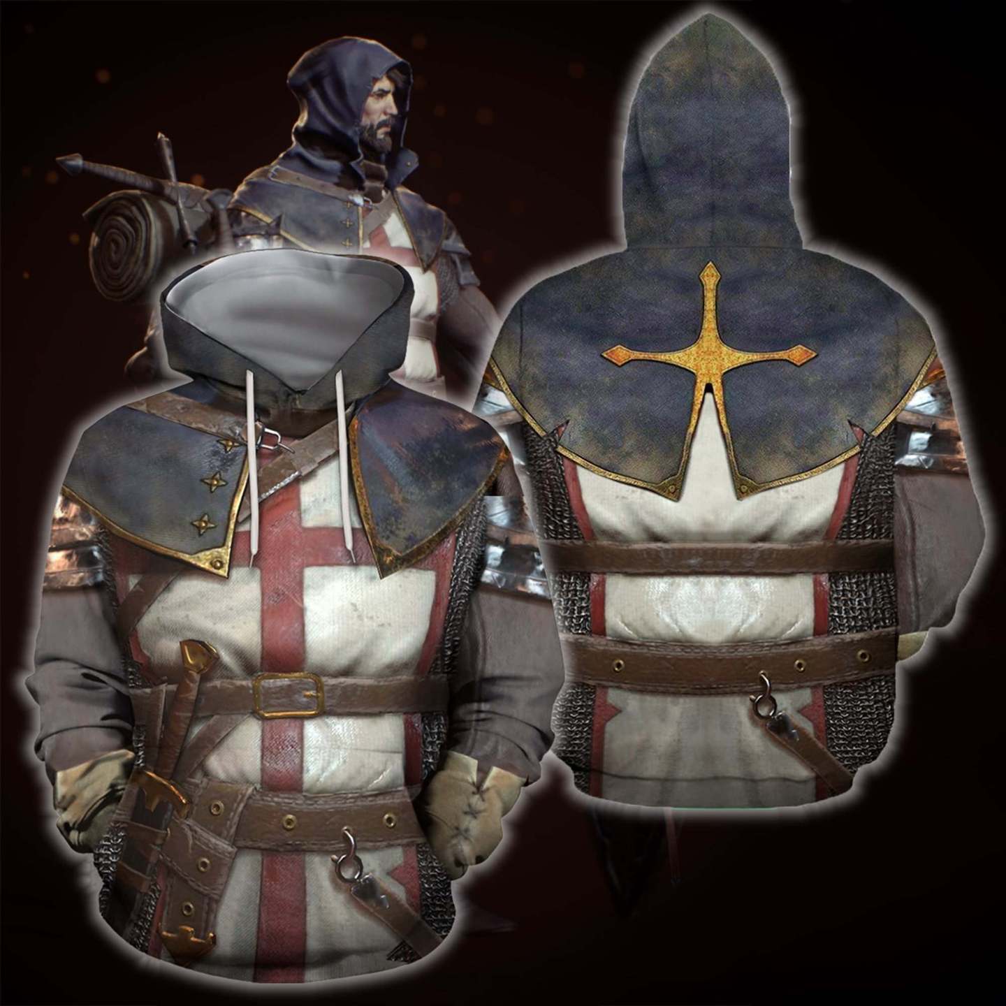 3D All Over Printed Knights Templar Tops