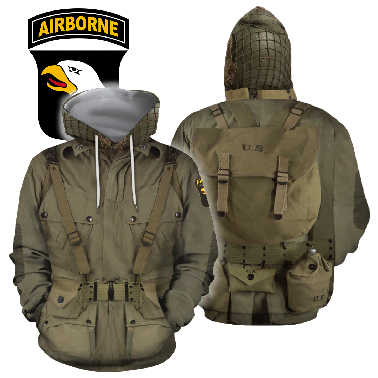3D All Over Printed WW2 Paratroopers Uniform