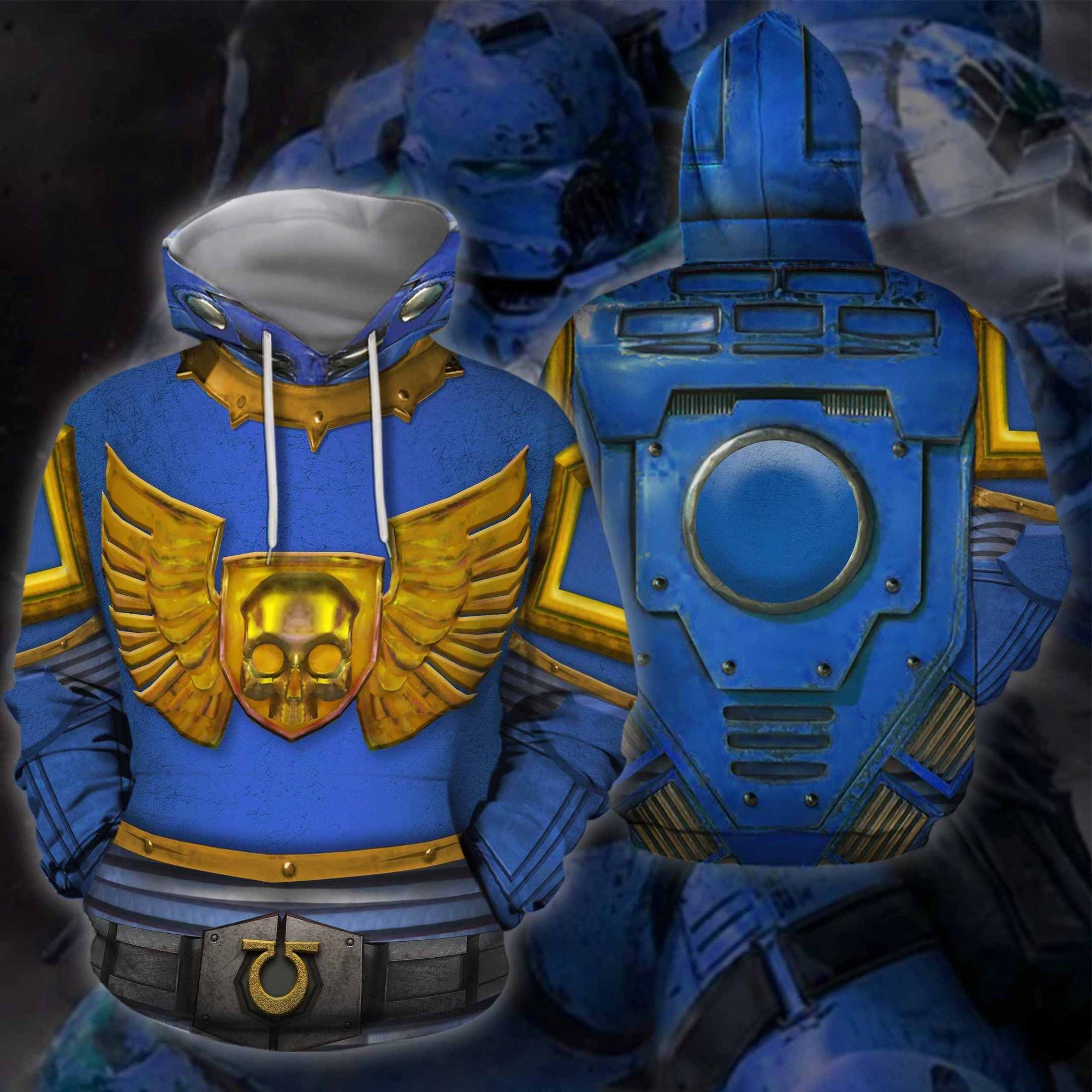 3D All OVER PRINT BLUE  40K ARMOR