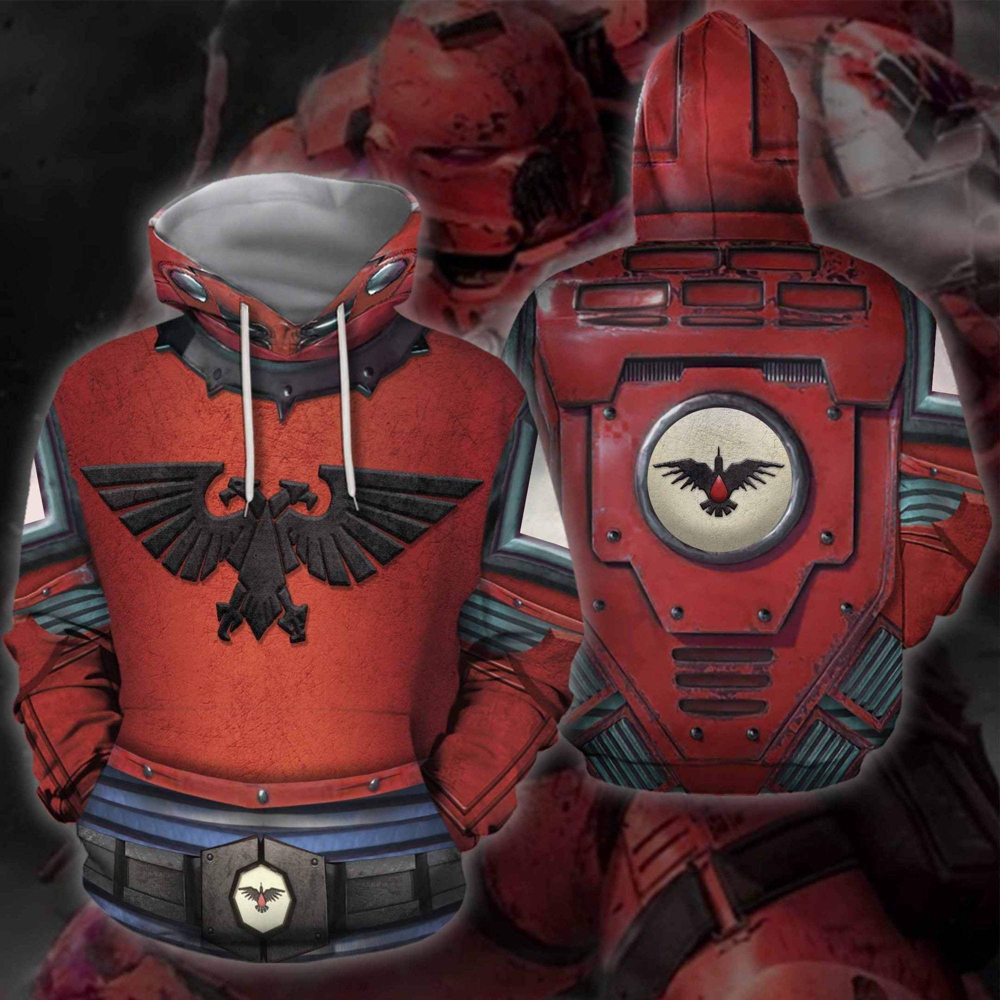3D All OVER PRINT RED  40K ARMOR