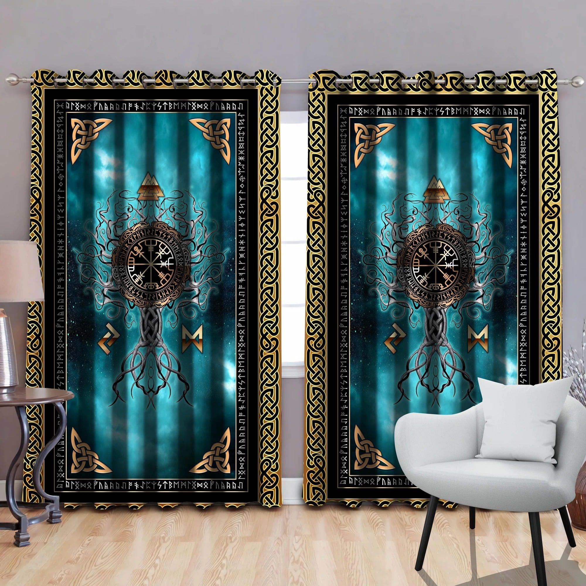 Awesome hoodie Vikings - Celtic Tree of Life Thermal Grommet Window Curtains Printed 3D Grommet Window Curtains THC011