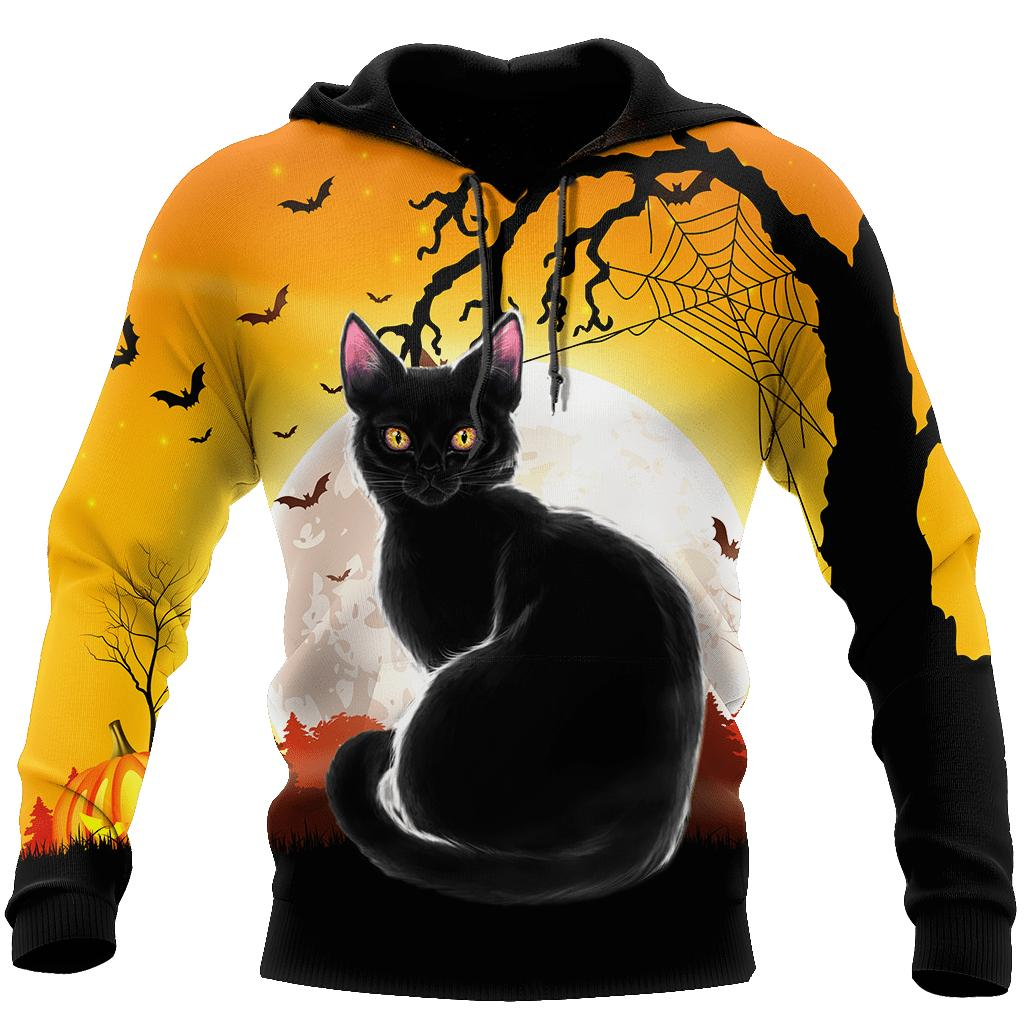 Awesome hoodie 3d all print Halloween Black Cat, T-Shirt, Zip Hoodies, Sweatshirt NQ0072