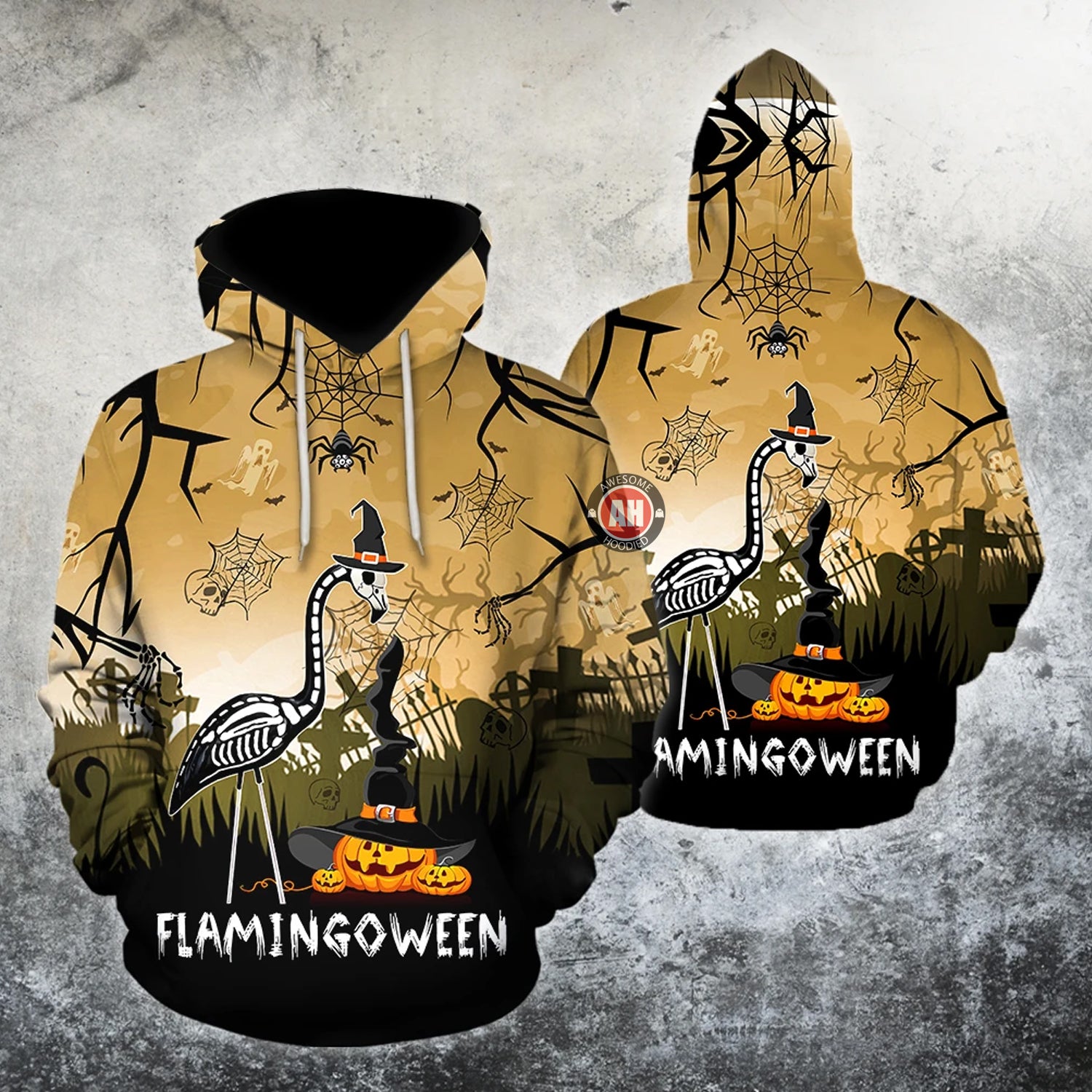 3D All Over Print Flamingoween for Men and Women, T-Shirt, Zip Hoodies, Sweatshirt HBC0048