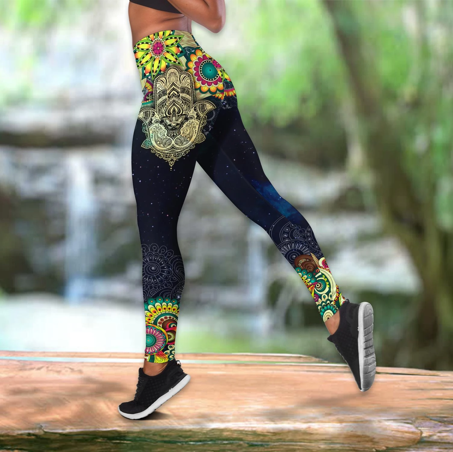 Awesome Hoodie 3D All Over Print Hamsa Hand Yoga Outfit Combo Tank + Legging NQLG009