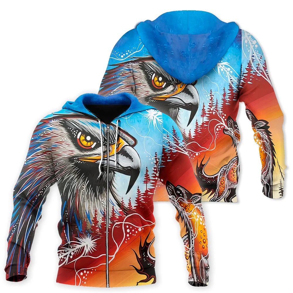 Awesome hoodie 3d all print Hawk And Fire Wolf King for Men and Women, T-Shirt, Zip Hoodies, Sweatshirt NQ412