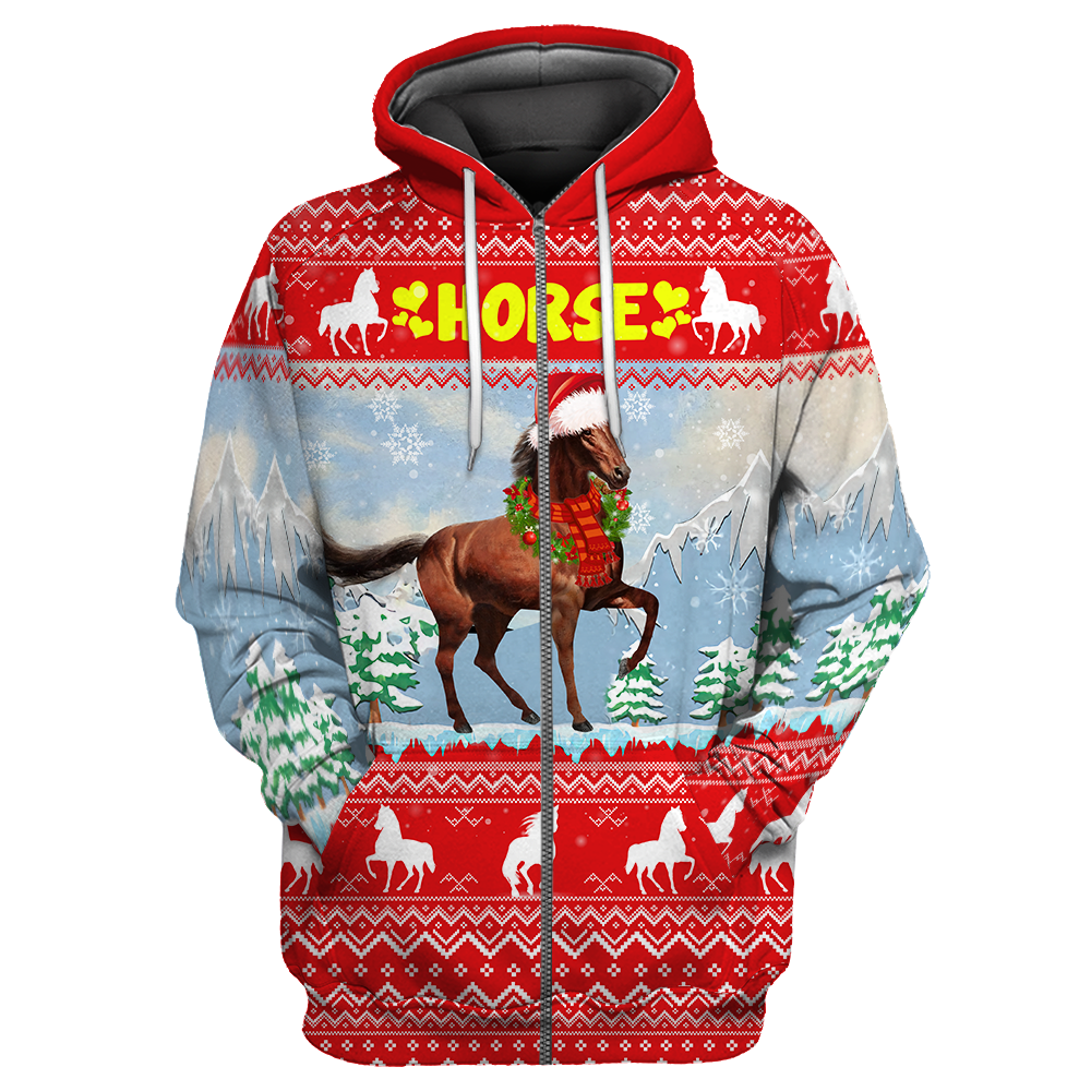 Awesome Hoodie Horse Christmas for Men and Women HBC333