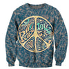 Awesome Hoodie 3D All Over Hippie Peace Love for Men and Women Hoodie, T-Shirt, Zip Hoodies, Sweatshirt HBC145