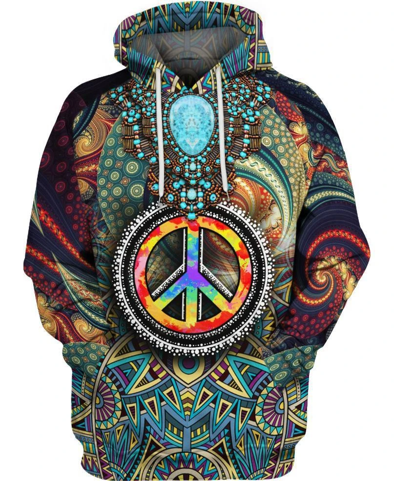 Awesome hoodie 3d all print Hippie Peace for Men and Women, T-Shirt, Zip Hoodies, Sweatshirt NQ305