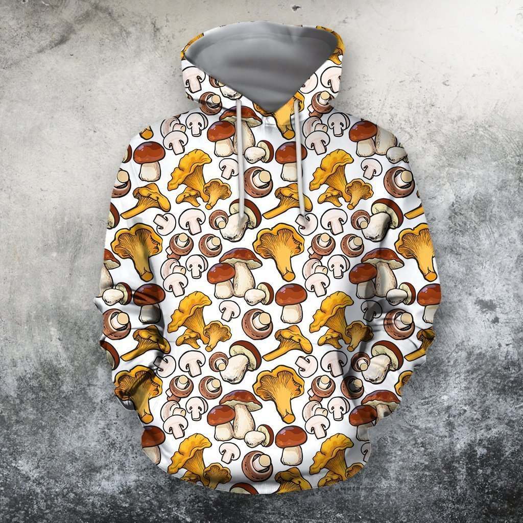 All Over Printing yellow Mushroom Shirt