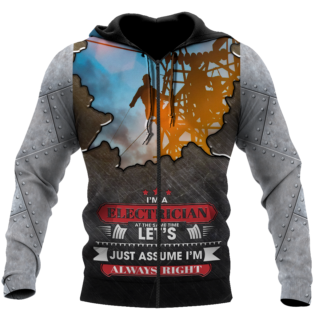 Awesome Hoodie 3D All Over Print Premium Personalized Electrician for Men and Women Hoodie, T-Shirt, Zip Hoodies, Sweatshirt DC082