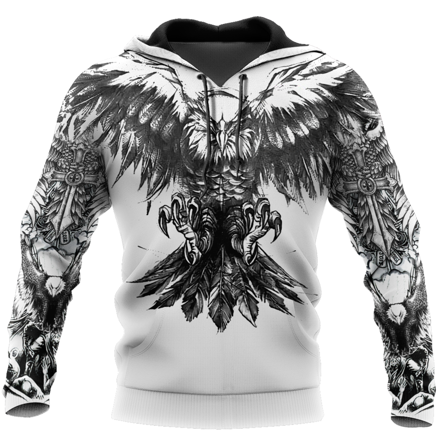 Awesome hoodie- Eagle Tattoo Art HOODIE- 3D All Over Print for Men and Women TH005