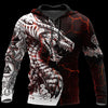 Awesome hoodied- Black &amp; White Tattoo Dragon HOODIE- 3D All Over Print for Men and Women TH006