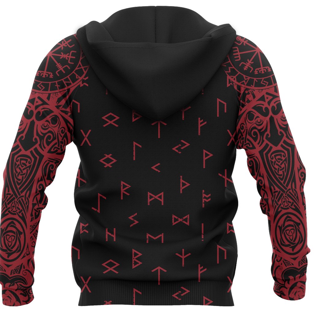 Awesome hoodied 3D ALL Print Viking-Raven Of Odin with Blood Moon-Men and Women Hoodie Zip Hoodies- VN0051