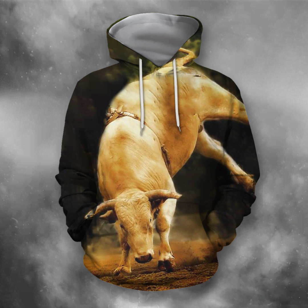 3D All Over Print Bull White Crazy Bull